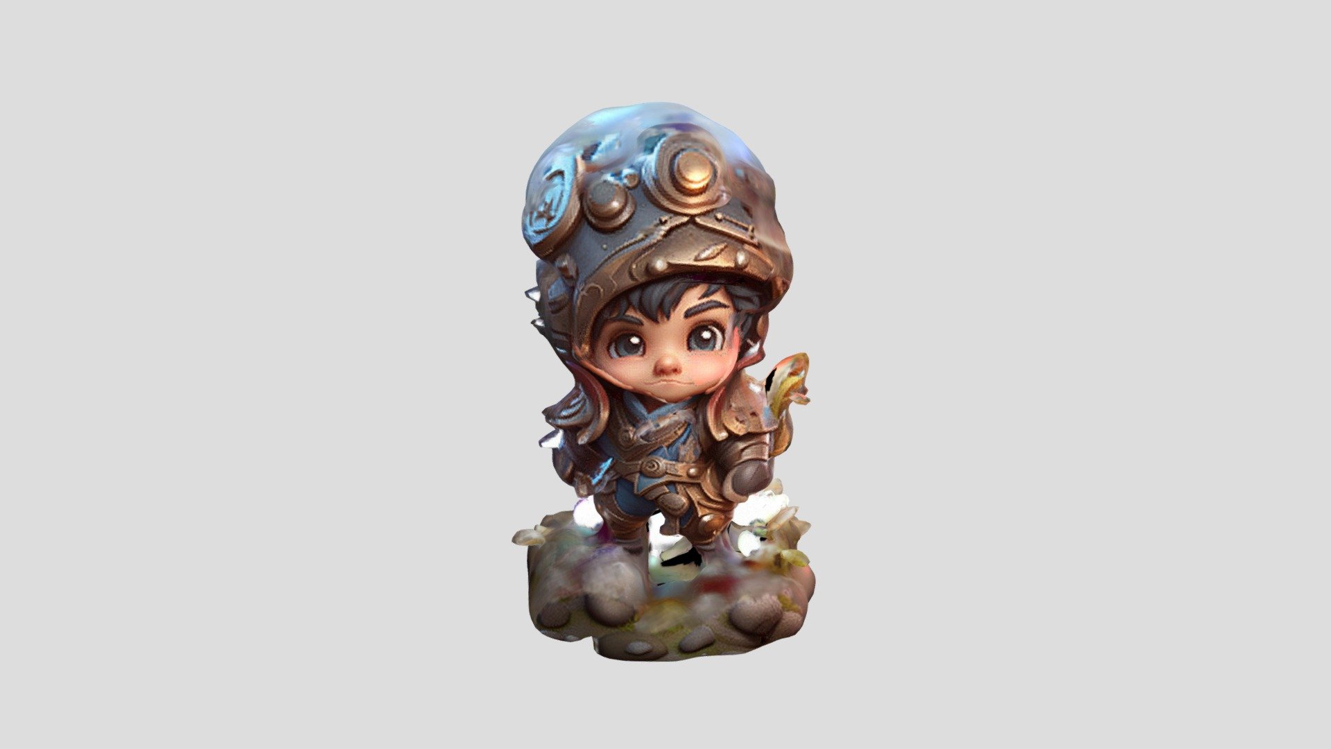Cute little warrior with a helmet and sword A - Download Free 3D model ...