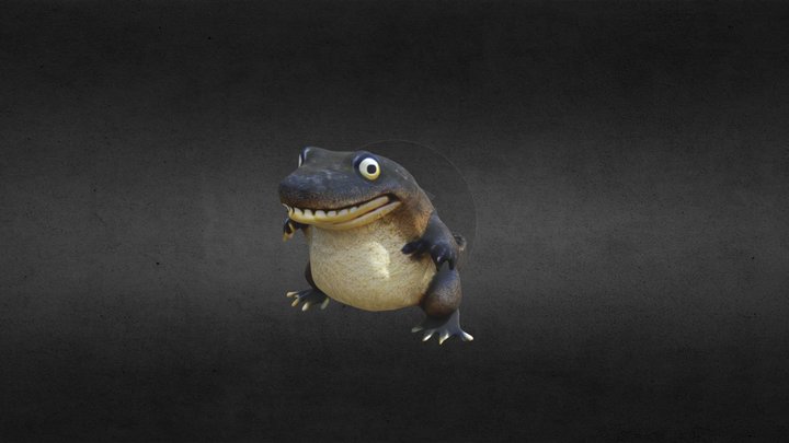 Beaver Crocodile, Googly Eyes 3D Model