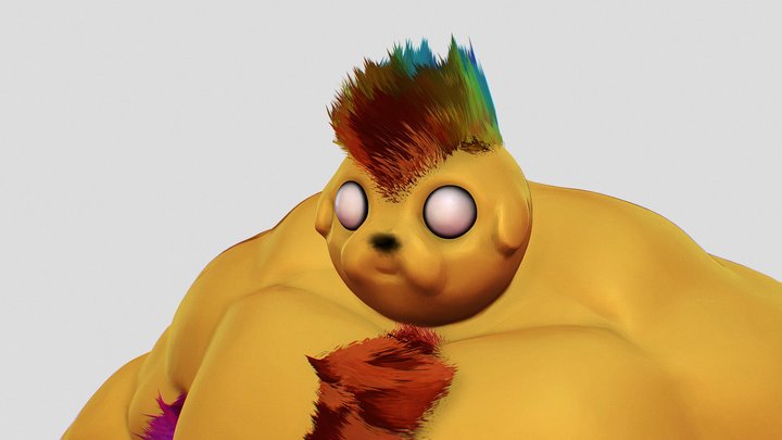 Rainbow Fluffy Jake but He Overdose The Steroid 3D Model