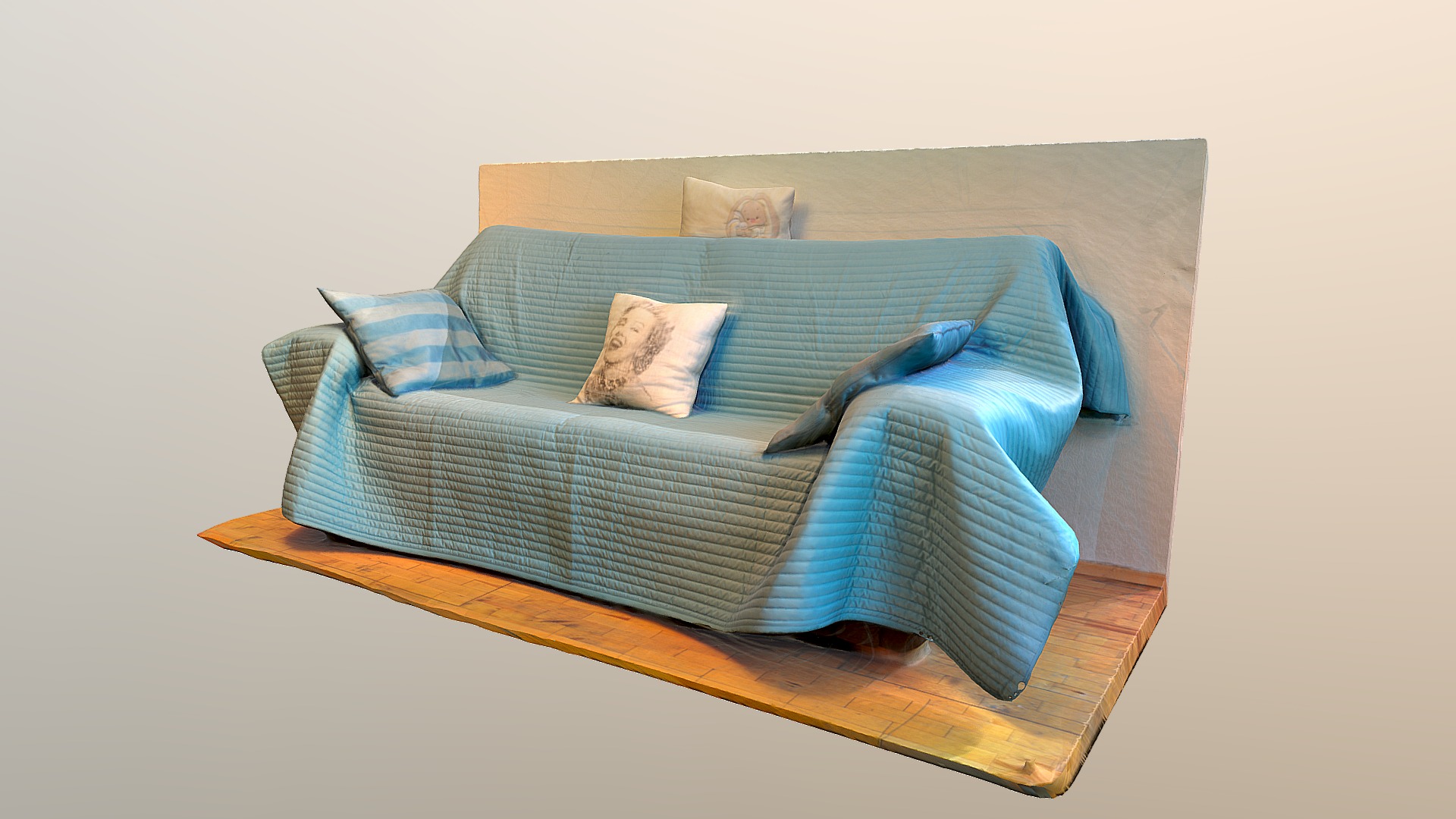 3D model Софа / Sofa - This is a 3D model of the Софа / Sofa. The 3D model is about a couch with pillows.