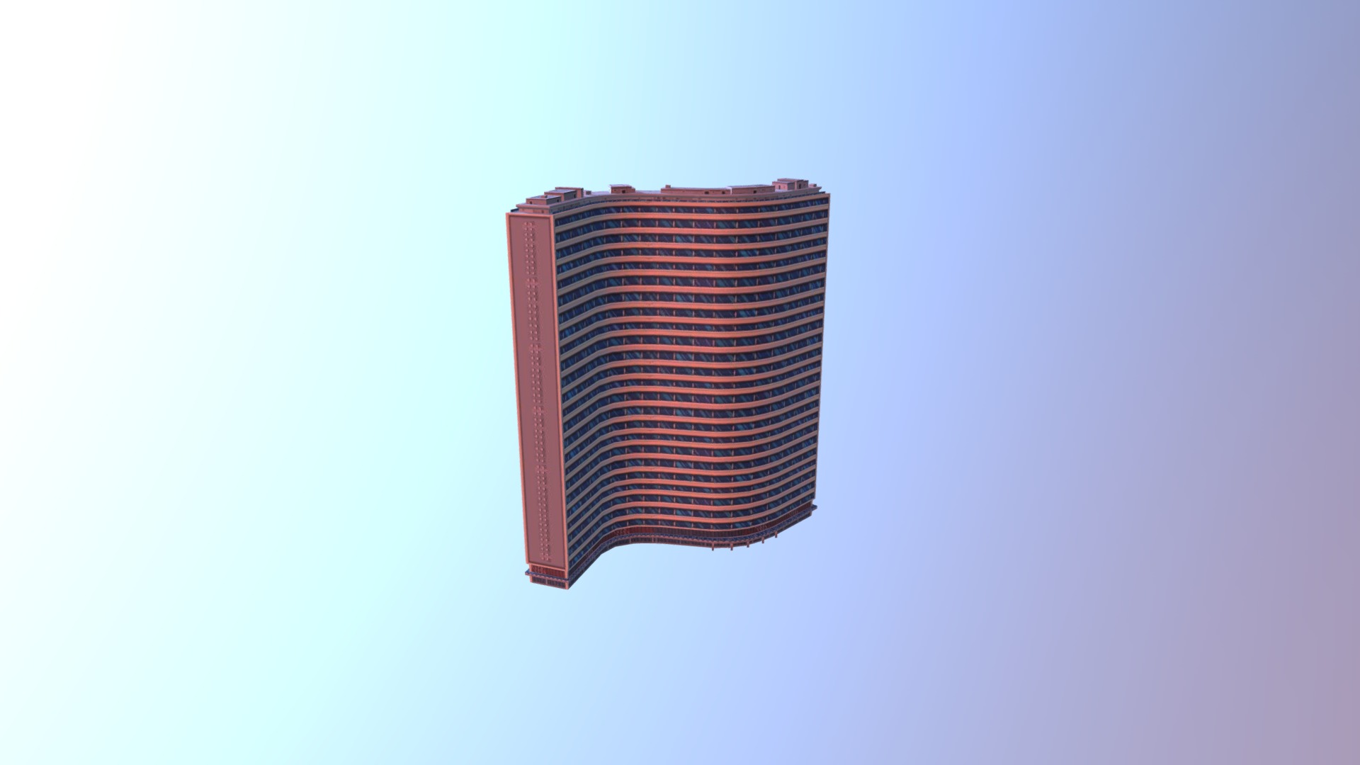 3D model Copan Tower - This is a 3D model of the Copan Tower. The 3D model is about a tall tower with a blue sky.