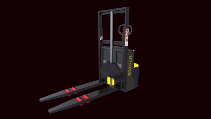 Electric Stacker Rigged 3D Model