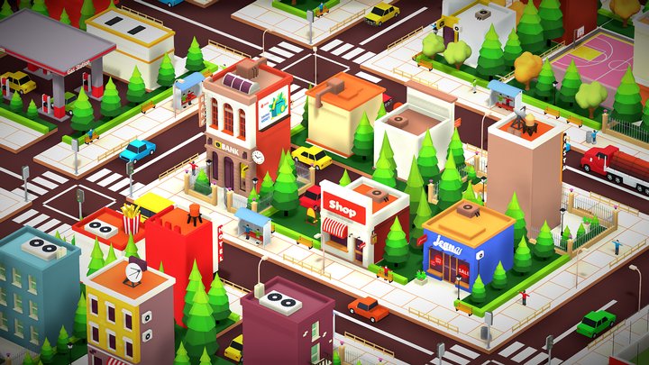 Sunshine City - Low Poly Environment 3D Model