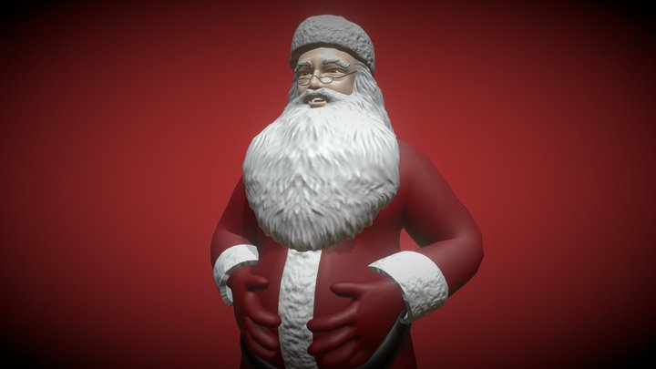 Stylized Santa Claus Low-Poly 3D Model