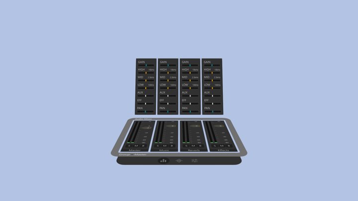 AudioMixer – MR Sound Controller (3D Mockup) 3D Model