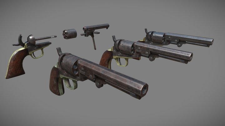 Colt 1849 3D Model