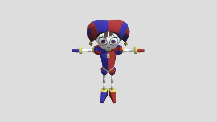 Pomni (Low Poly PSX) rigged 3D Model