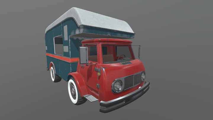 Stylized Old Car 3D Model