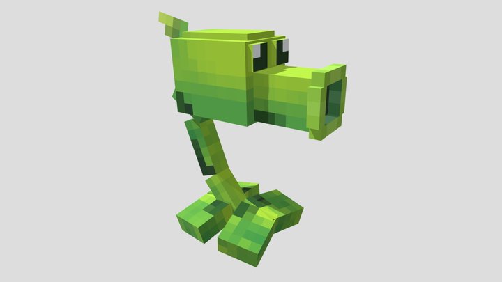 Peashooter Minecraft (Plant Vs Zombie) 3D Model