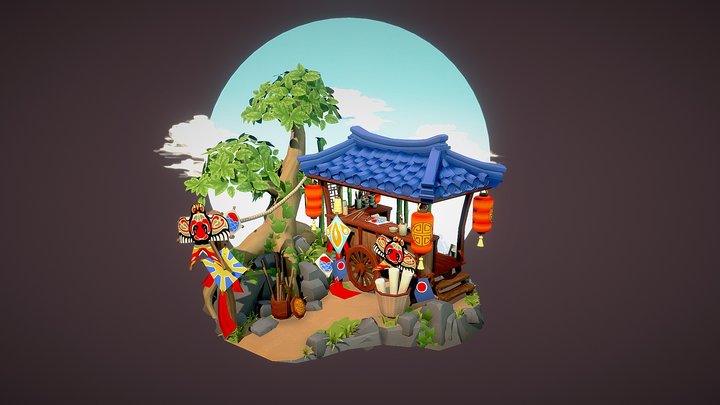DAE Bazaar - Chinese Kite Shop 3D Model