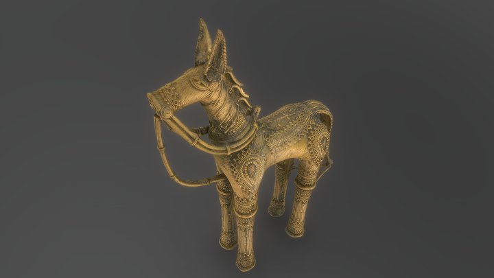 Metal horse figurine 3D Model