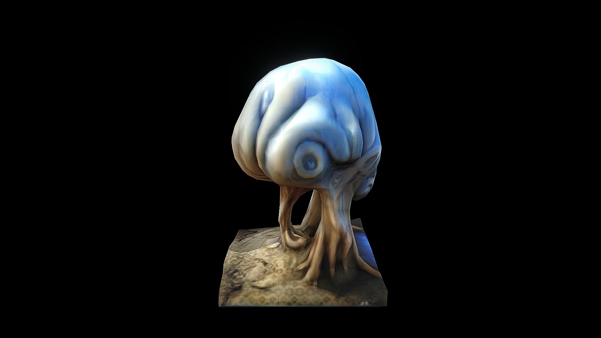 a sculpture of a tree with a blue sky in the - Download Free 3D model ...