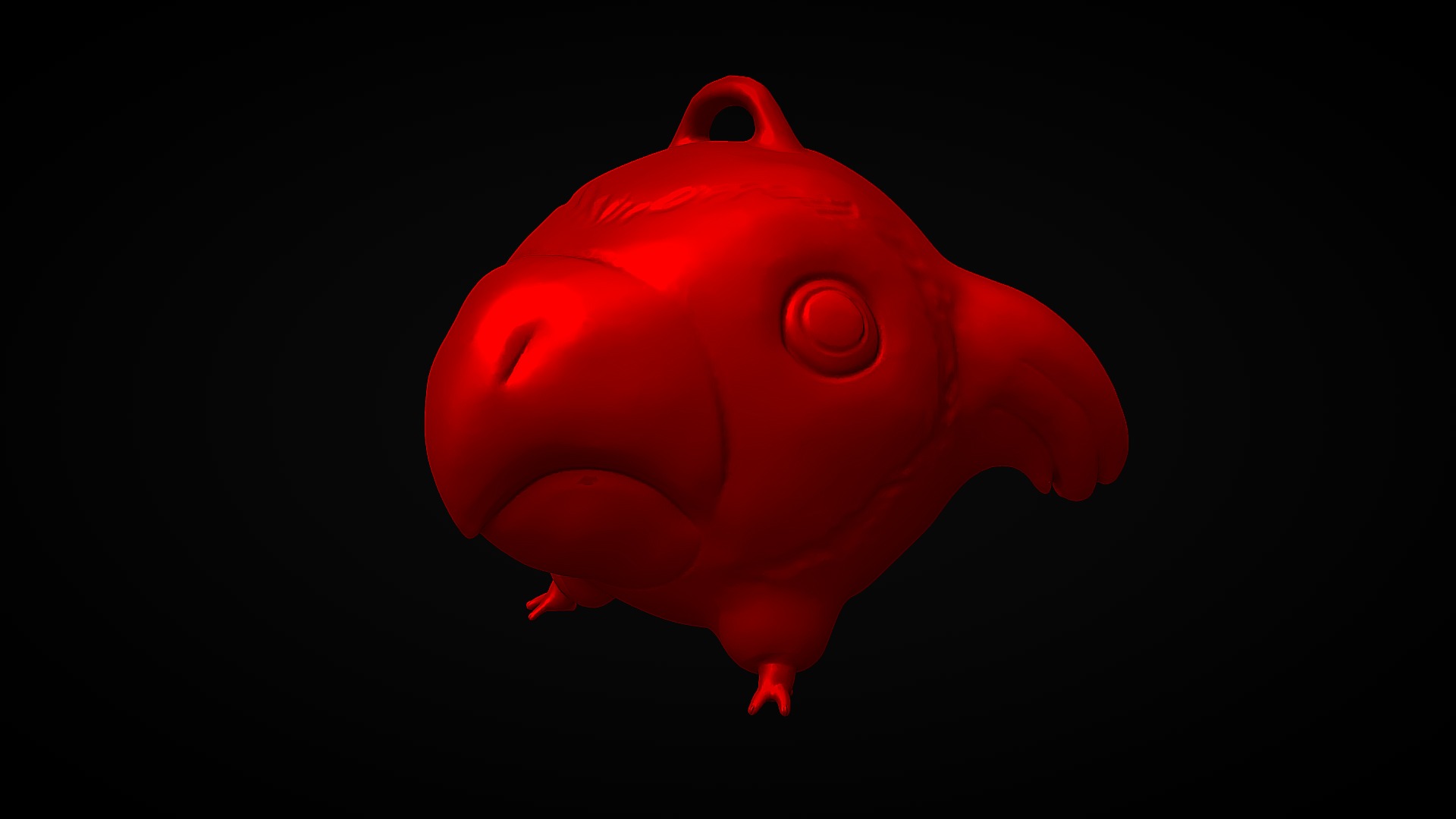 3D model Parrot Pendant Printable - This is a 3D model of the Parrot Pendant Printable. The 3D model is about a red plastic toy.