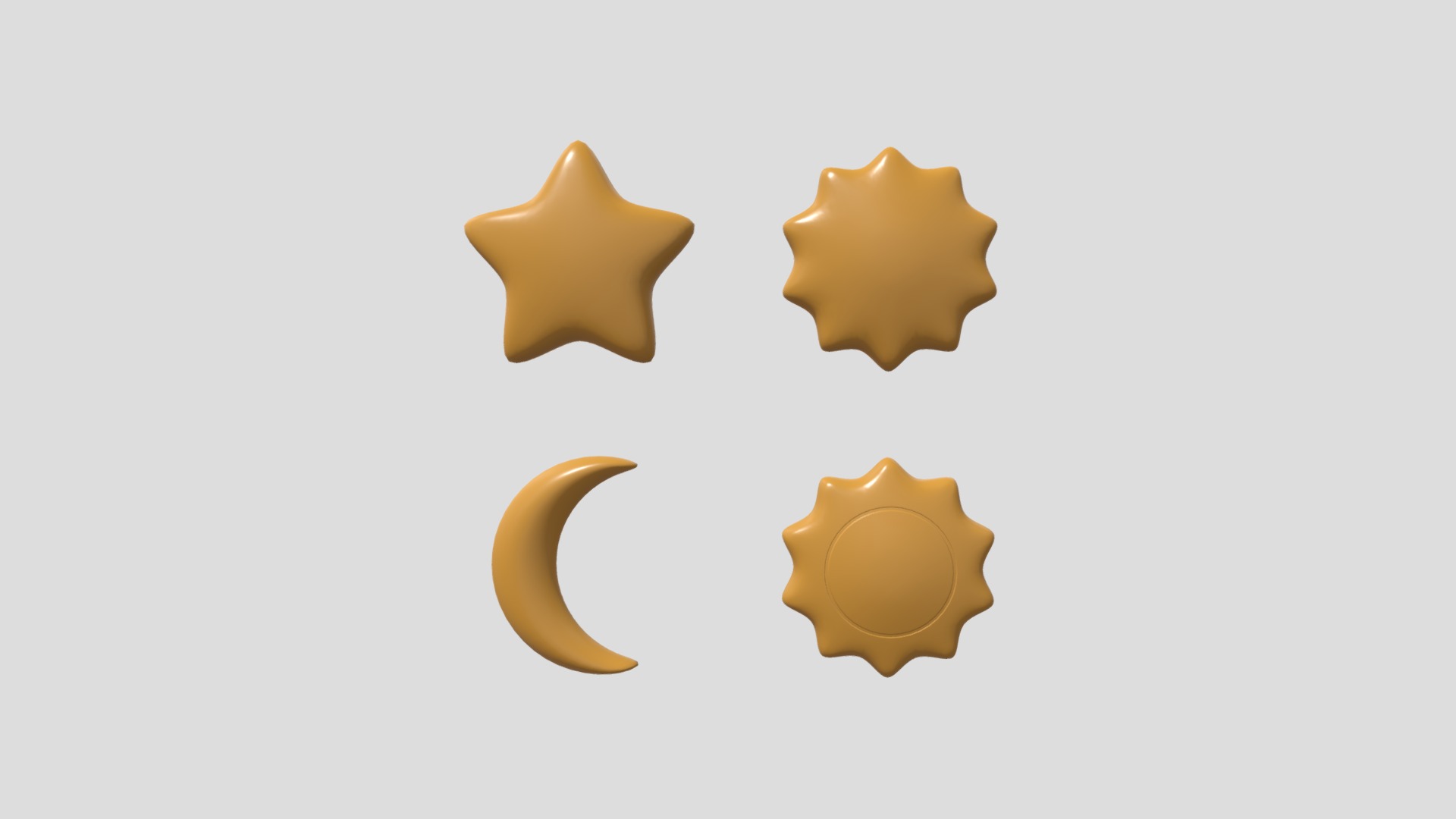3D model Stars – Sun – Moon - This is a 3D model of the Stars - Sun - Moon. The 3D model is about shape.