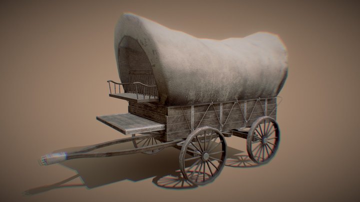 Old Western Wagon 3D Model