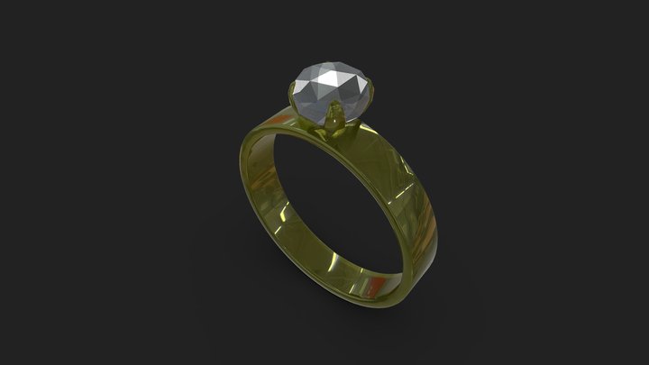 Golden Diamond Ring 3D Model