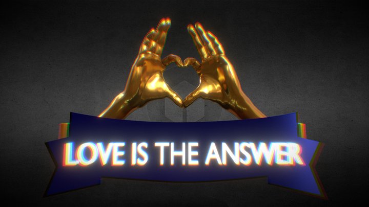 Hands Love Sign 3D Model