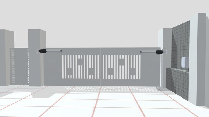 Automatic Swing Gate With gate Operator 3D Model