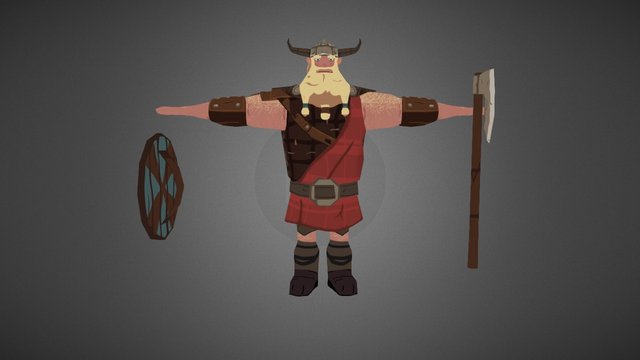 Cartoon Viking 3D Model