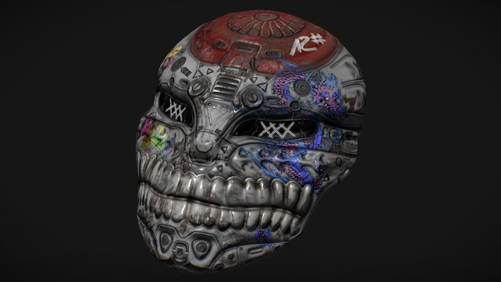 Cyberpunk Rebel Mask 3D Model