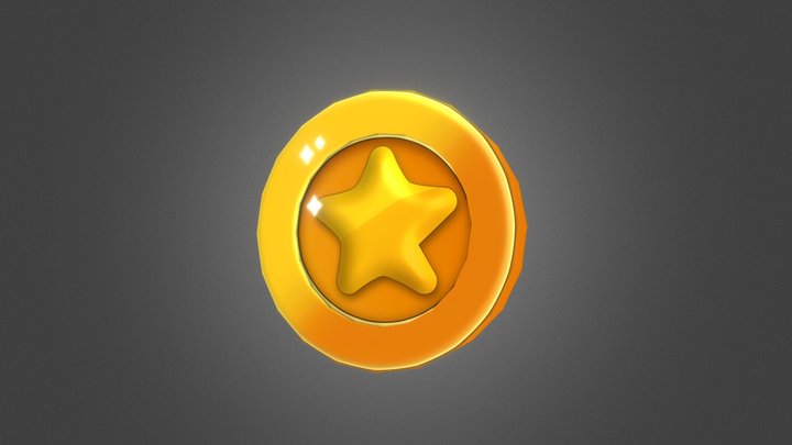 Stylized Coin 3D Model