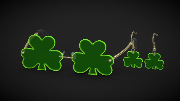 St. Patrick's Day Hat with Clover 3D Model $12 - .fbx .obj .blend