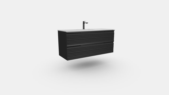 Meuble DUNE 1200 Centré Noir absolu 3D Model
