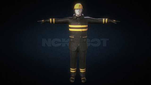 Fireman Uniform 3D Model