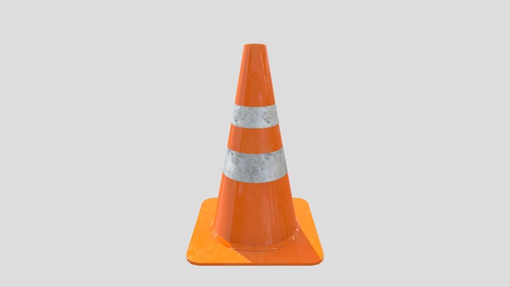 Traffic cone (Game ready) 3D Model