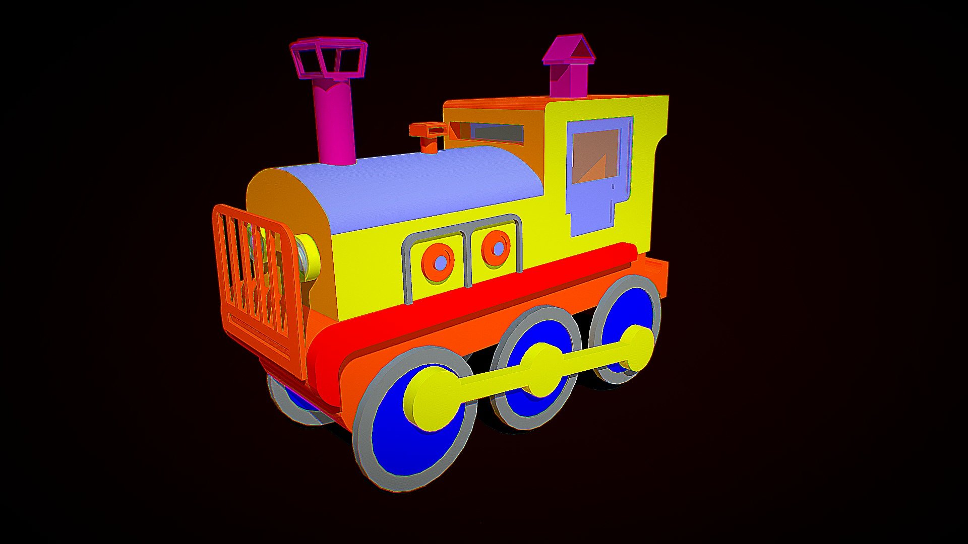 Locomotive (Train) Cartoon - 3D model by Sahra Studios (@sahrastudios)  [8cdad07]