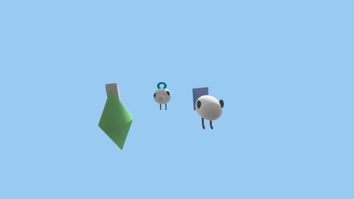 PLUMBOB and 2 BIRDS key ring prepared 3D Model