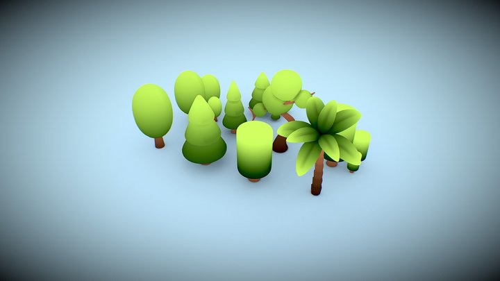 Trees Pack 02 3D Model