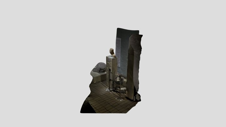 Marble Statue (youth) and Fan, August 2022 3D Model
