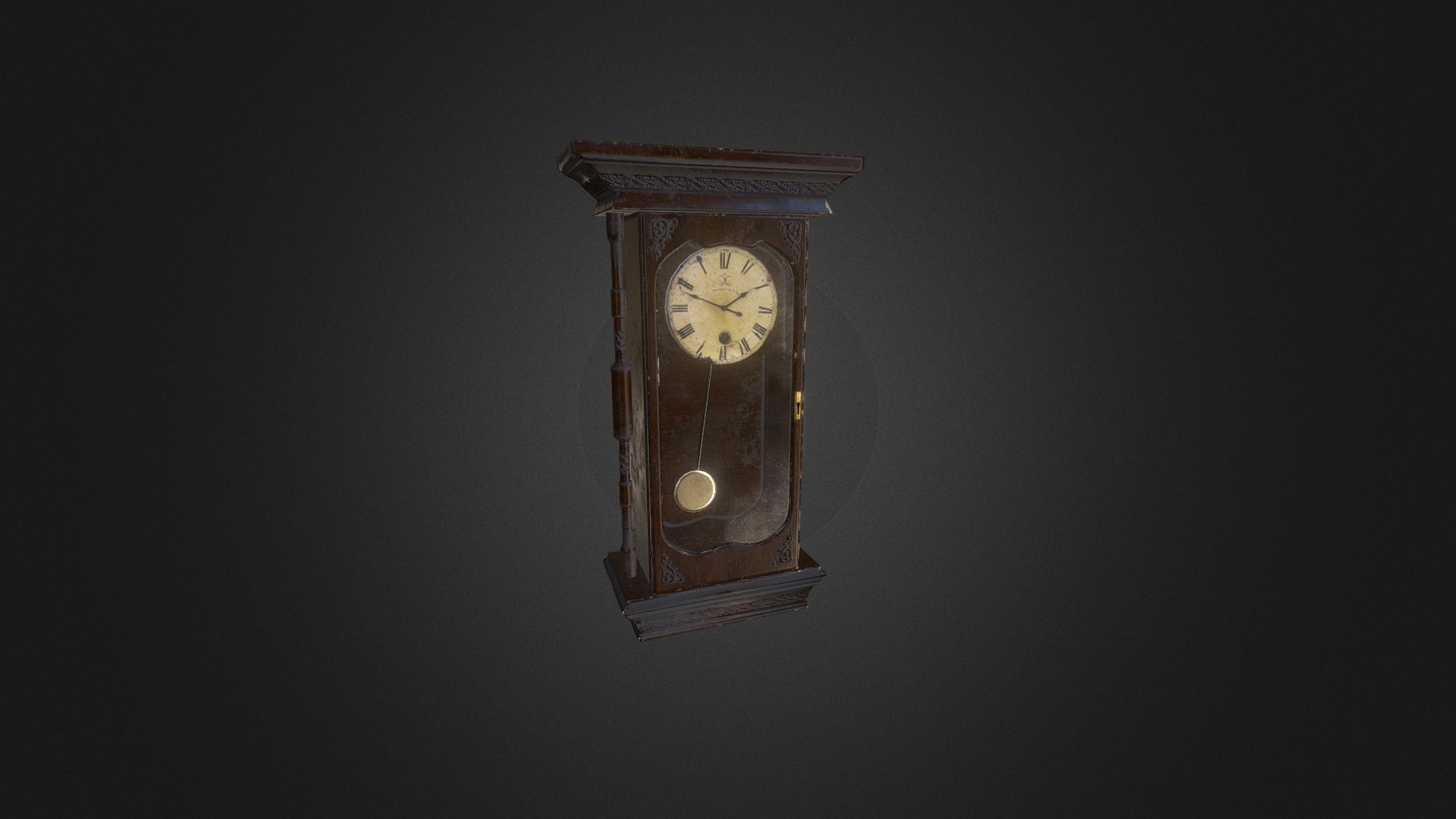 3D model Old Clock_pbr - This is a 3D model of the Old Clock_pbr. The 3D model is about a clock on a wall.
