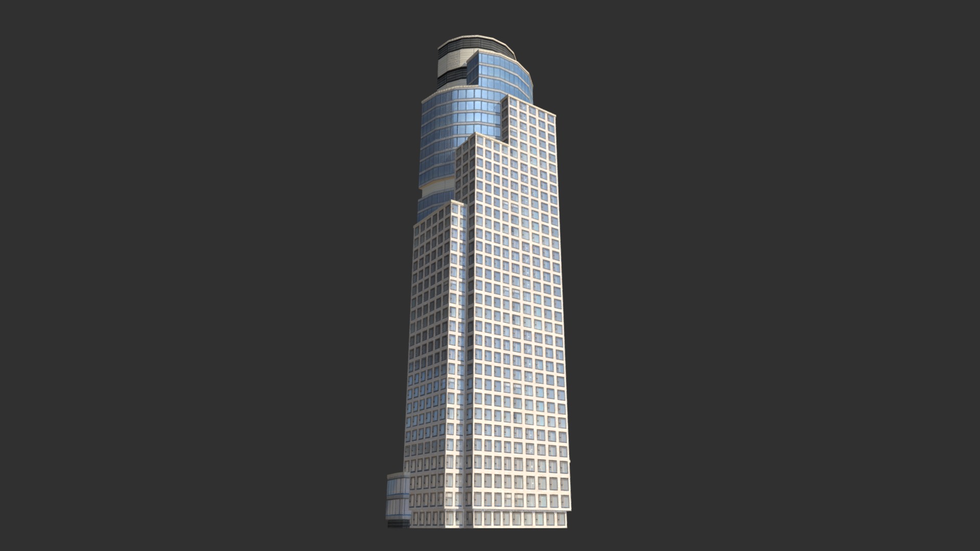 3D model Skyscraper2 - This is a 3D model of the Skyscraper2. The 3D model is about a tall building with a dark background.