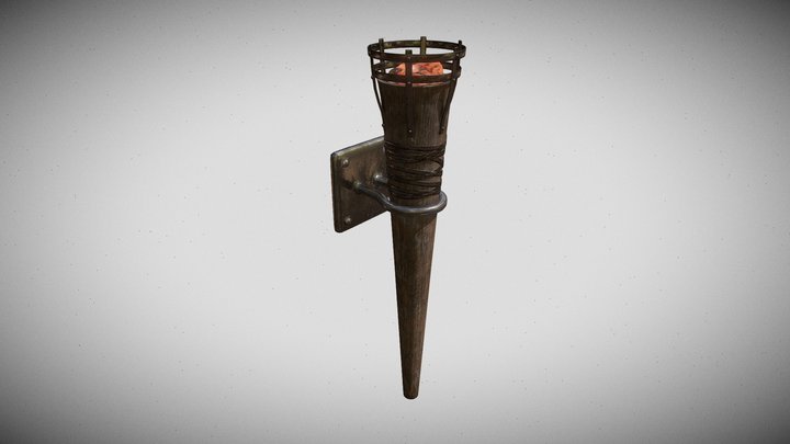Old Torch With Wall Mounting