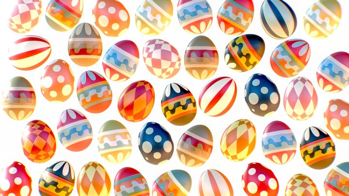 Subdivision Animated Easter Ornamental Egg 3D Model