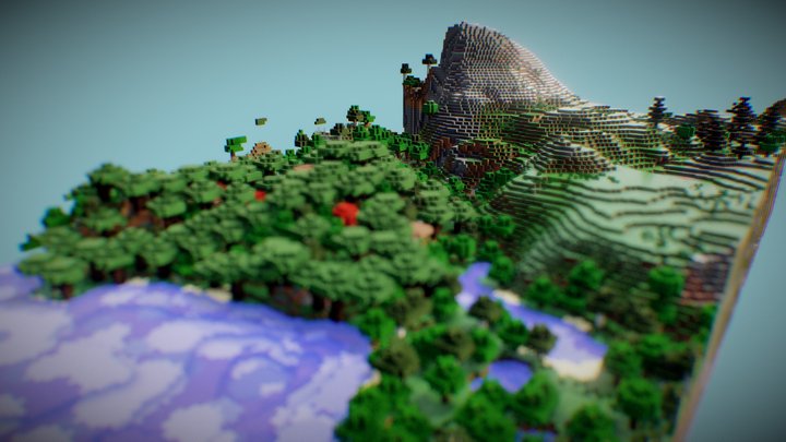 Minecraft Landscape 3D Model