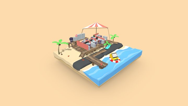 Coastal Office 3D Model