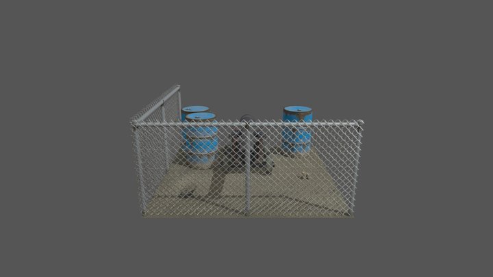 Textured Cannon Environment 3D Model