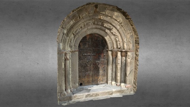 Portada de la iglesia de San Sadurnino, Meranges 3D Model