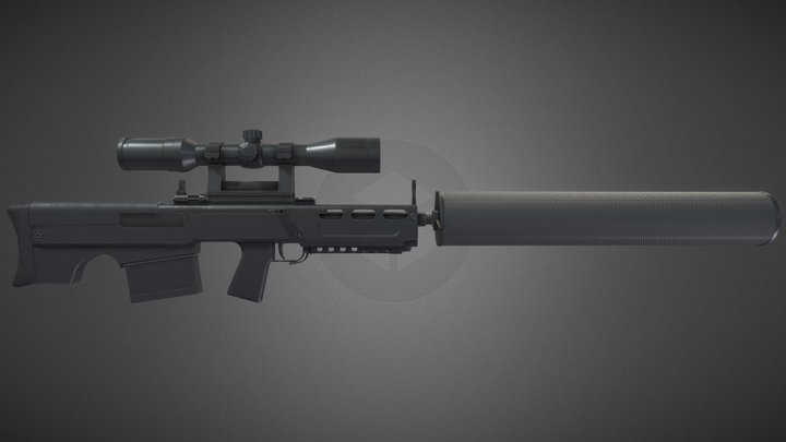 VKS Vykhlop Sniper Rifle 3D Model