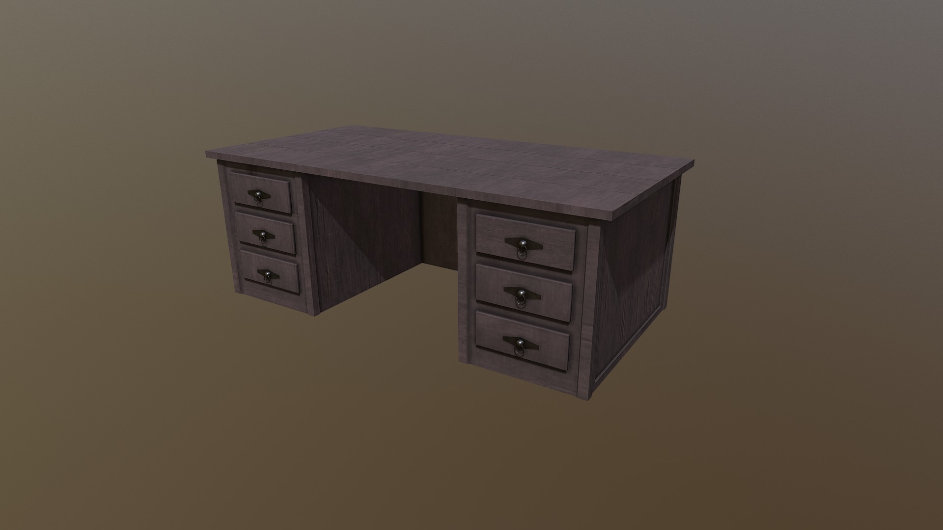 3D model Rustic Medieval House Asset – Desk (Animated) - This is a 3D model of the Rustic Medieval House Asset - Desk (Animated). The 3D model is about a wooden cabinet with drawers.