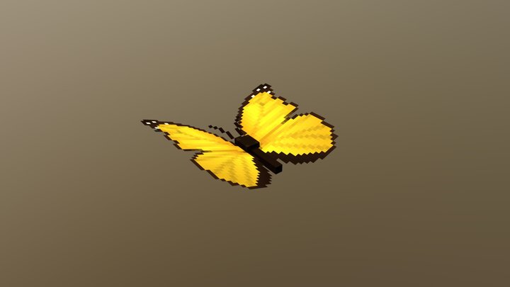 Yellow Morpho Butterfly 3D Model