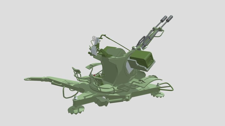 ZU23_ Anti-aircraft_gun 3D Model