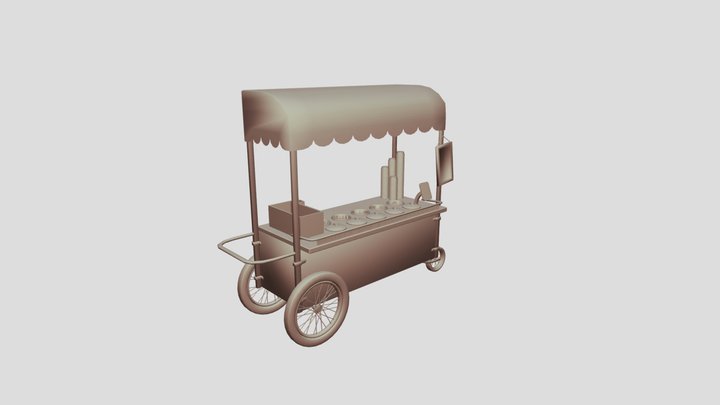 Turkish Ice Cream Cart 3D Model