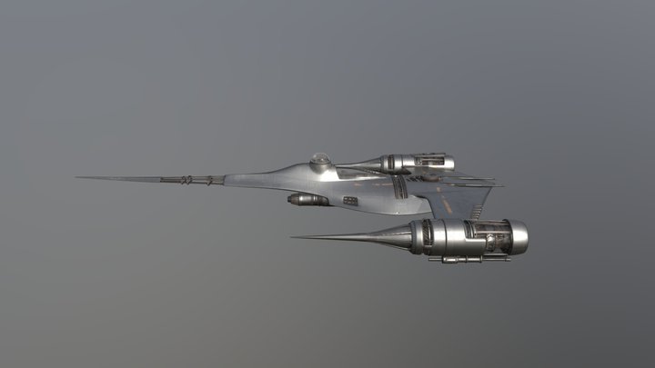 Mandalorian N1 Naboo Starfighter (With Interior) 3D Model