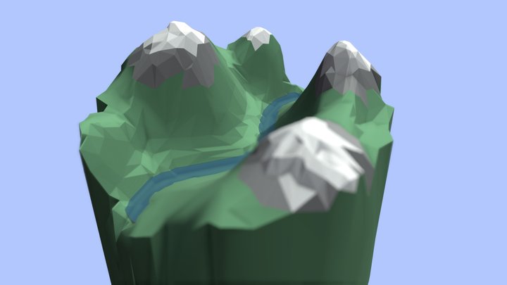 low poly mountain 3D Model