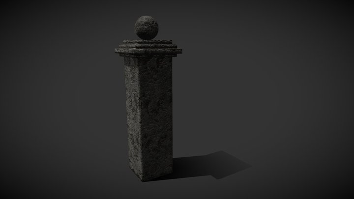 Mansion Stone Pillar 3D Model