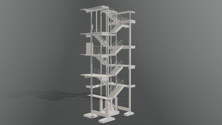 CE-030. Módulo de asensor y escalera 3D Model